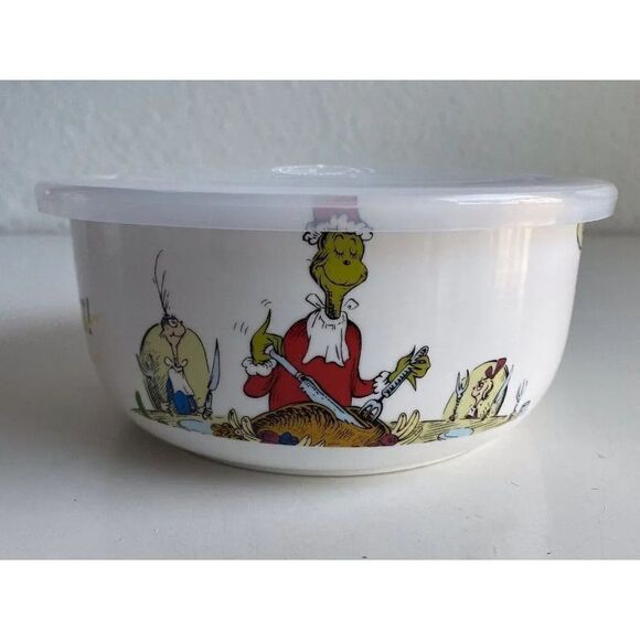DR. SEUSS HOW THE GRINCH STOLE CHRISTMAS Pressure Lid Container Bowl LARGE NEW - Picture 1 of 9